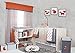 Bacati - Playful Foxes Orange/Grey Crib/Toddler Bed Skirt Dust Ruffle (Orange Arrows Print)