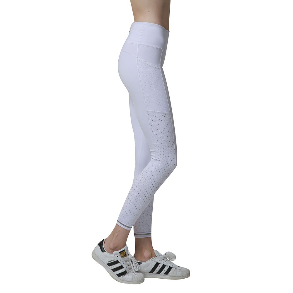 newlashua Women\'s Mesh Workout Leggings Athletic Capri Non See-Through Yoga Pants XL White