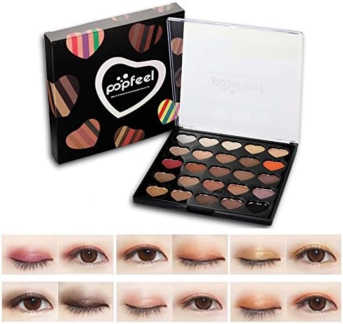 Haosshop Matte 25 Color Eyeshadow Palette Cute Heart Design Waterproof Shimmer Lasting Natural Nude makeup 01#