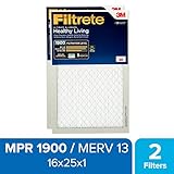 Filtrete 16x25x1, AC Furnace Air Filter, MPR 1900, Healthy Living Ultimate Allergen, 2-Pack
