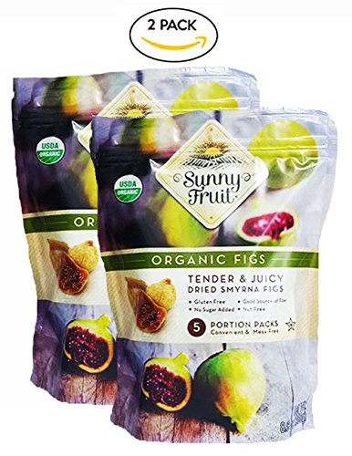 Sunny Fruit Organic Figs, Tender & Juicy Dried Smyrna Figs, 2Packs
