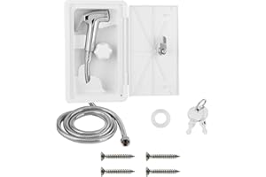 Riloer RV Exterior Shower Box Kit Exterior Shower Box Shower Head Hot Cold Switch with 2 Keys for Marine Boat RV Motorhome Caravan Camper Accessories