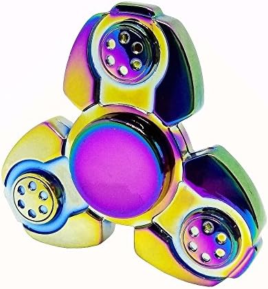 Peak level Hand Spinner Fidget EDC ADHD Focus Toy Ultra Durable High Speed 1-5 Min Spins Precision Kirsite (Rianbow)