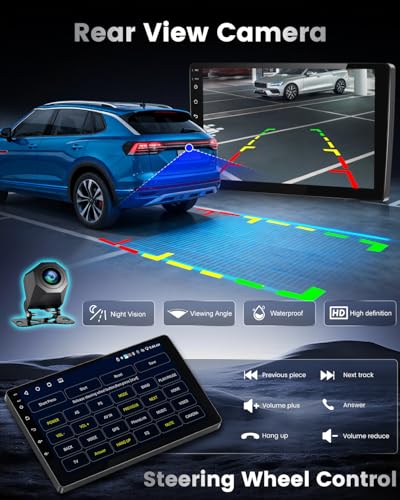 NHOPEEW Autoradio Android 2+64G per Ford Fiesta 2009-2017 con supporto per CarPlay wireless e Android Auto Mirror Link navigazione GPS comandi al volante 40 temi dell'interfaccia utente e video online