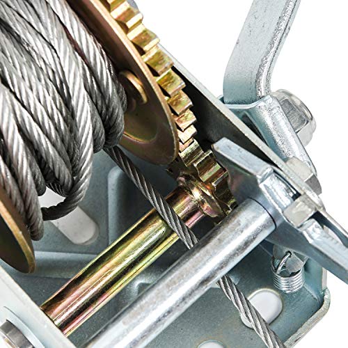 Heavy Duty Hand Winch 600 lbs Hand Crank Strap Cable Gear Winch Towing Winches ATV Boat Trailer (600 lbs) - Image 6
