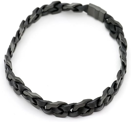 Amazon シルバーワン Hi 黒喜平 レザー 編み込みチョーカー メンズ 45cm スライドマグネット式 ブラック ネックレス チョーカー 通販