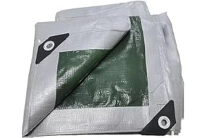 SOVIYAS Heavy Duty Tarp Tarpaulin Reinforced Eyelets Thick 3m x 4m 9ft x13ft (3 x 4 m,150g/m²) PE Tarpaulin Waterproof Army G