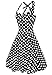 Anni Coco Women's Halter Polka Dots 1950s Vintage Swing Tea Dress - Medium - 1st - Black & White Dots