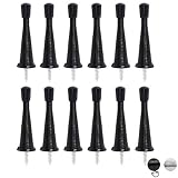 Spring Door Stopper with Rubber Bumper 3-1/8" Flexible Spring Heavy Duty Wall Door Stop Low Mounted Door Bumper for Home 12 Pack (Upgrade Black)