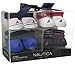 Nautica Baby Boys' 4 Pack Assorted Booties, Blue/White/Red, 0-6 Months