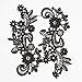 Yontree Venise Lace Lady Dress Sewing Lace Trims Applique Black 1 Pair