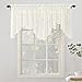 No. 918 24520 Alison Floral Lace Sheer Rod Pocket Curtain Valance, 58