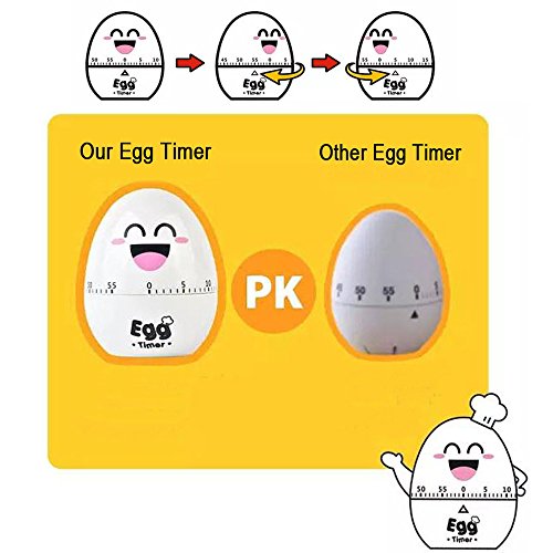 Mechanical Kitchen Timer, 60 Minutes Countdown Egg Timer, Magnetic Loud Alarm Sound Backing Cooking Timer (White) - Thumbnail 2