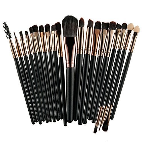 20Pcs Makeup Brushes Set Highlighter Eyeshadow Brow Brush For Makeup Blending Brush Set Black and Black - Thumbnail 7