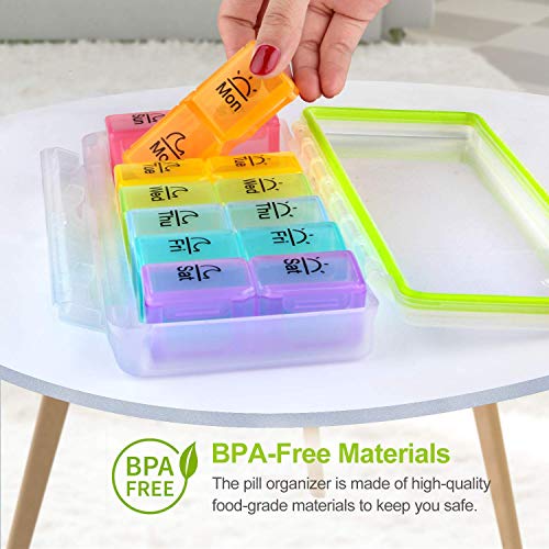 image for AUVON iMedassist Weekly Pill Organizer (Twice a Day), 7 Day Pill Box C