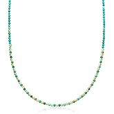 Ross-Simons 3-3.5mm Turquoise and 10kt Yellow Gold Bead Necklace