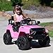 Best Choice Products 12V Kids Ride On Truck Car w/Parent Remote Control, Spring Suspension, LED Lights - Pink