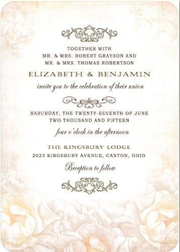 Handmade Romantic Rose Wedding Invitations for Garden Wedding