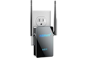 AERVY 2024 WiFi Extender Signal Booster for Home and Outdoor - Extendtecc Internet Coverage up to 9,800 sq.ft, Wireless Repeater with Ethernet Port - Easy Setup for Longest Range (Black)