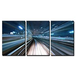 Motion Blur of a City and Tunnel from...