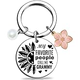 Zguhsadl Grammy Gifts Grammy Gift Ideas Grammy Keychain for Grandma Grandmother Nana Appreciation Gift from Grandkids Grandson Granddaughter for Mothers Day Birthday Flower Accessories