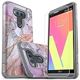 LG V20 Case, Starshop [Shock Absorption] Dual Layers Impact Advanced Protective Cover With [Premium HD Screen Protector Included] For LG V20 [Marble Pattern]