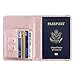 HOTCOOL Passport Holder Classic Style Case Leather RFID Blocking Wallet With Elastic Strap Travel Cover Case For Passport, Rose Gold