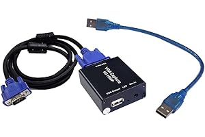 Bloepum VGA to USB Adapter Converter with Audio and Video Capture Card 1080P Drive-Free High-Difinition Picture Quarity