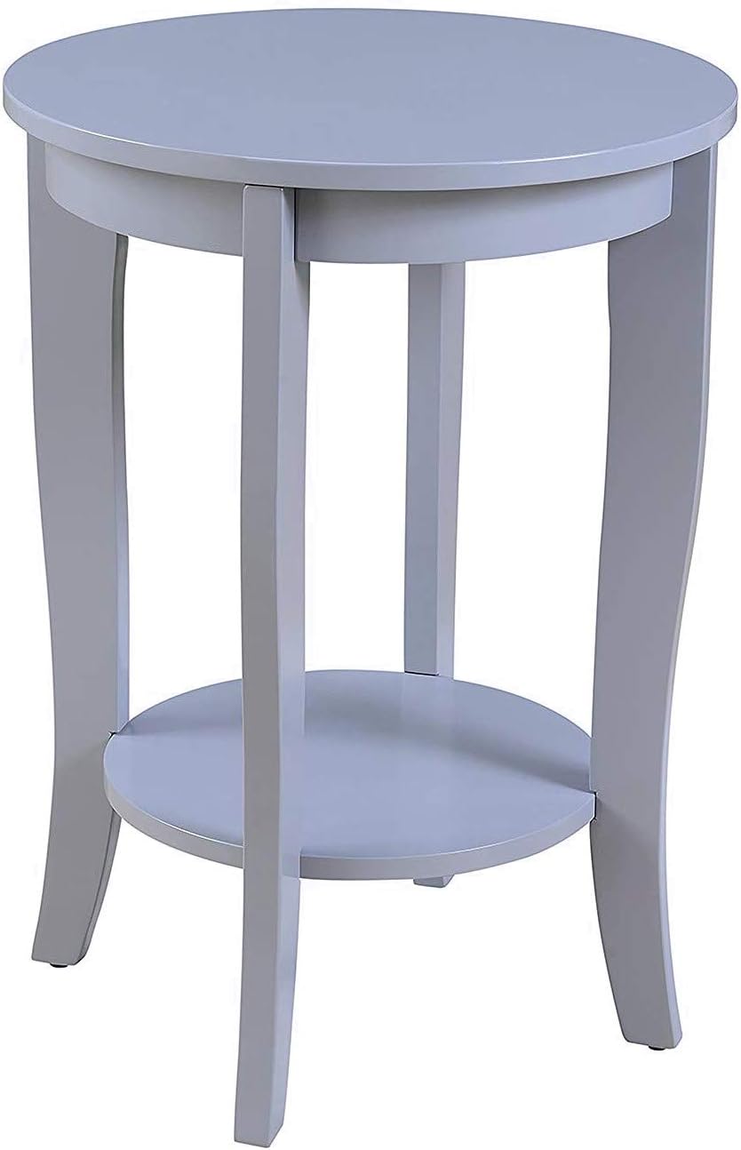Amazon Com Chairside End Table Wood Round With Storage Shelf