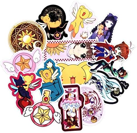 ngshanquzhuyu Beautiful 15pcs/Set Anime Card Captor Sakura Stickers for Laptop Suitcase Bags Bike Phone(None Picture Color)
