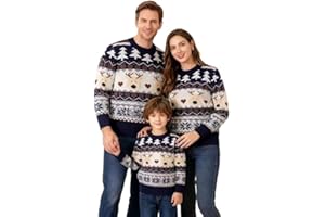 Matching Family Christmas Sweater Xmas Ugly Funny Jumper Long Sleeve Holiday Pullover Sweaters for Mom Dad Kid Clothes