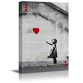 Poker Cards Hearts Ace Banksy Girl with Red...