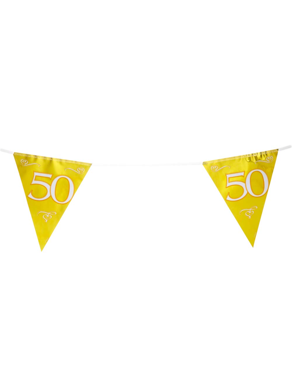 Folat 07452 50th Birthday/Anniversary Bunting Garland, Gold