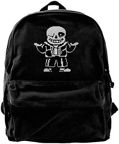 Video Game Undertale Characters Sans Canvas Backpack School Rucksack Travel Backpack Laptop Backpack Black