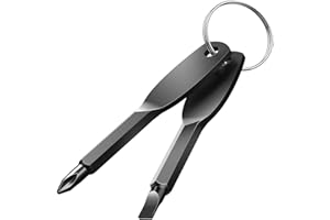 JANEMO Christmas Gifts,Multifunction Screwdriver Set,2 Style Portable Key Chain Screwdriver Use for Daily Maintenance,Camping,Outdoor Pocket Screwdriver Repair Tool,Gifts for Dad (black)