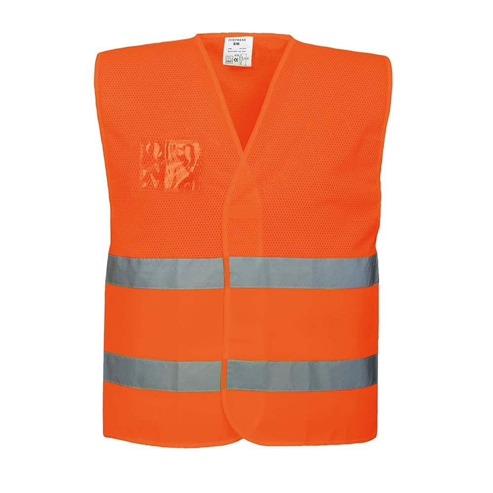 Portwest Hi-Vis Half Mesh Vest, Size: S/M, Colour: Orange, C494ORRS/M