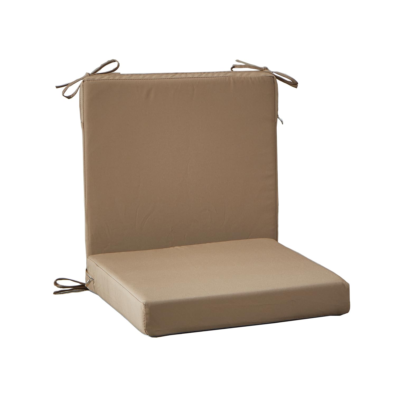 Photo 1 of 20 x 18 Inch Outdoor Chair Cushions for Patio Furniture UV Resistant Non Slip Waterproof Replacement Patio Seat Cushion with Ties Set of 2, Khaki