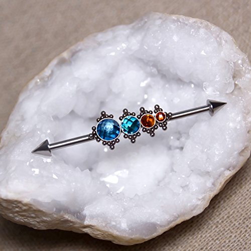 Industrial Earring Surgical Steel - Industrial Piercing Jewelry 38mm 50mm - Upper Ear Piercing Earring - Body Piercing Jewelry - Industrial Barbell 14g