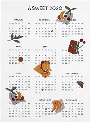 Fditt Calendario 2020 Calendario Mensual De Tela De Pared 12