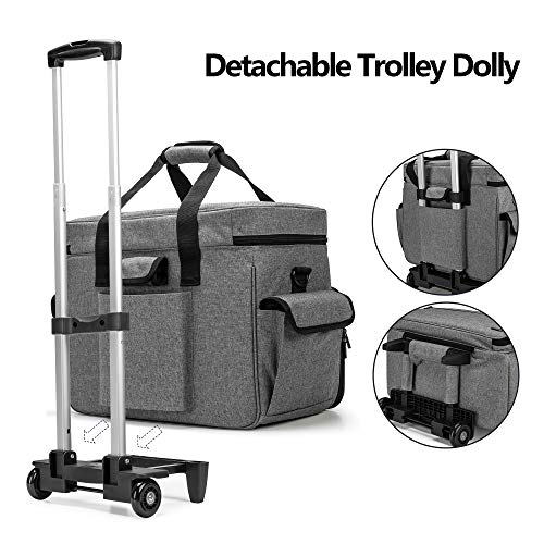 Teamoy Sewing Machine Case on Wheels, Rolling Sewing Machine Tote with