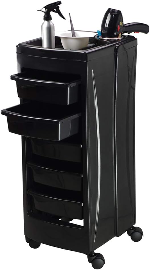 Salon Storage Cart Salon SPA Beauty Hairdressing Rolling Trolley Cart with 5 Drawers: Office Products