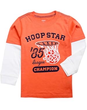Baby Boys Hoop Star Tee (18 Months, Orange)