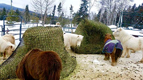 Tech Equestrian KNOTLESS Heavy Duty 5mm Thick Round Bale Slow Feed Hay Net 6x6 (Hole_Size_1.5 inches) - Thumbnail 3