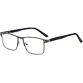 ZNEIAAPR Nearsighted Metal Myopia Glasses Men, Blue Light Spring Hinge Shortsighted Distance Glasses
