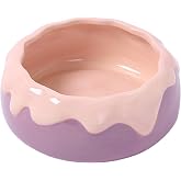 tafit Guinea Pig Food Bowl Hamster Ceramic Water Dish Anti-Spill &amp; Prevent Tipping Rabbit Feeding Bowl for Guinea Pig, Syrian Hamster, Bunny, Rat, Chinchilla, Squirrel, Small Animals (Pink+Purple)