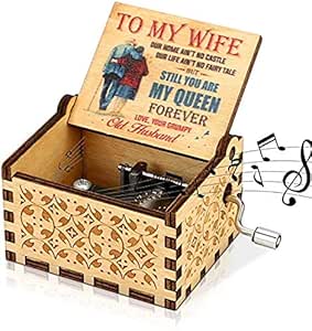 LINGSFIRE Caja de música de Madera, Regalo para Esposa ...