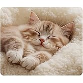 Nicokee Cute Sleeping Kitten Gaming Mouse Pad Cat Lover Mum Sister Non-Slip Rubber Mouse Pad for Computers, Laptop, Office, Home Rectangle Personalized Mousepad 9.5 Inch x 7.9 Inch