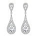 EVER FAITH Women's Austrian Crystal Elegant Dual Teardrop Pierced Dangle Earrings