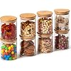 Annfly 8 STKS Glas Potten Spice Potten Met Bamboe Luchtdichte Deksels en Etiketten Voedsel Granen Opslag Containers voor…