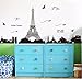 Ussore Eiffel Tower Removable Decor Environmentally Mural Wall Stickers Decal Wallpaper For Kids Home living room bedroom bathroom kitchen Office